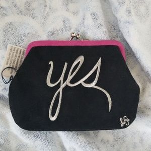 VINTAGE LULU GUINNES Yes No Ultrasuede Small Purse